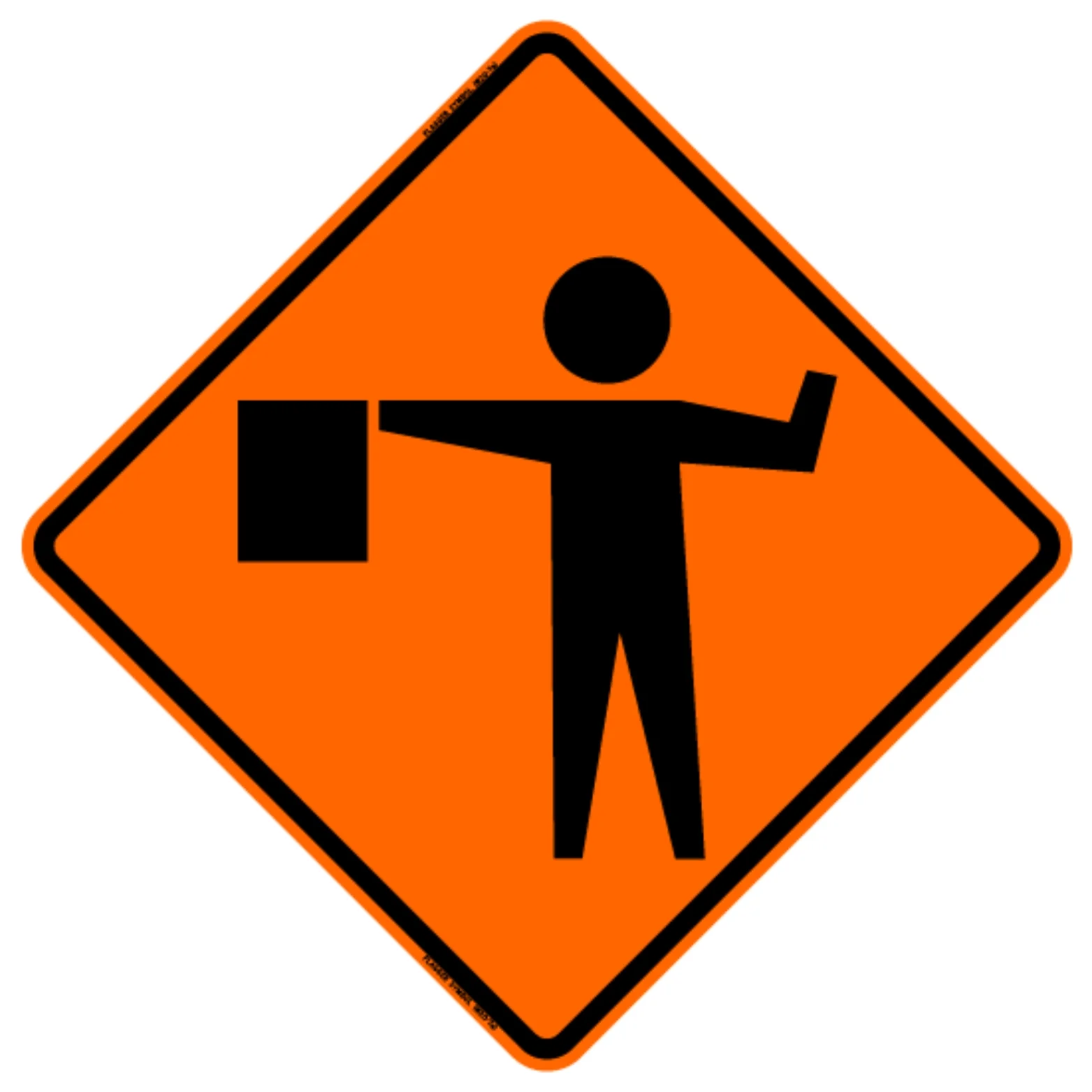 BONE SAFETY | 48×48 Reflective Flagger Symbol Roll Up Sign (RUS) | #RE4848FSOC