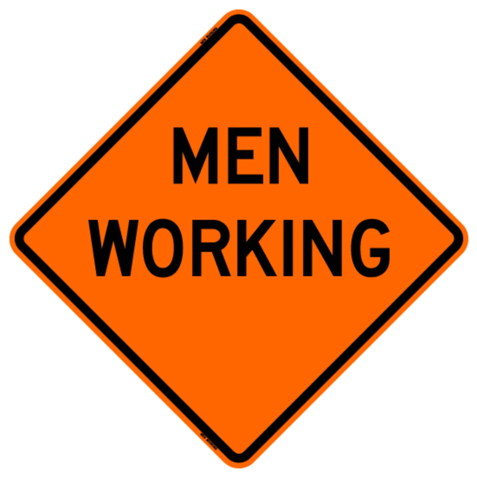 BONE SAFETY | 48×48 Reflective Men Working Roll-Up Sign (RUS) | #RE4848MWOC