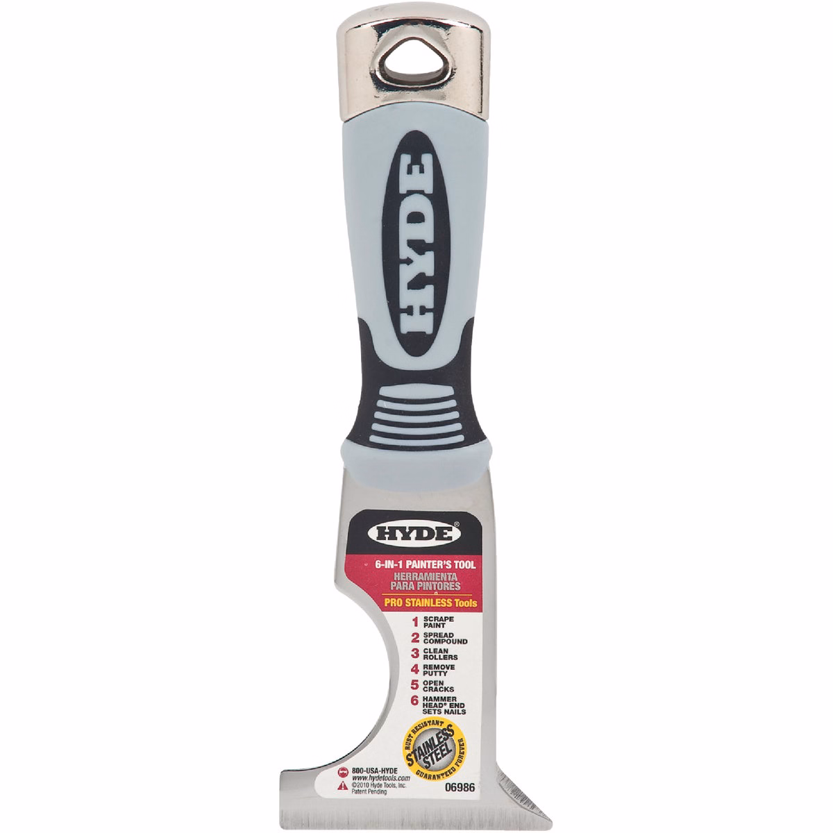 Hyde Pro Stainless 6-In-1 Multi-Purpose Painter's Tool