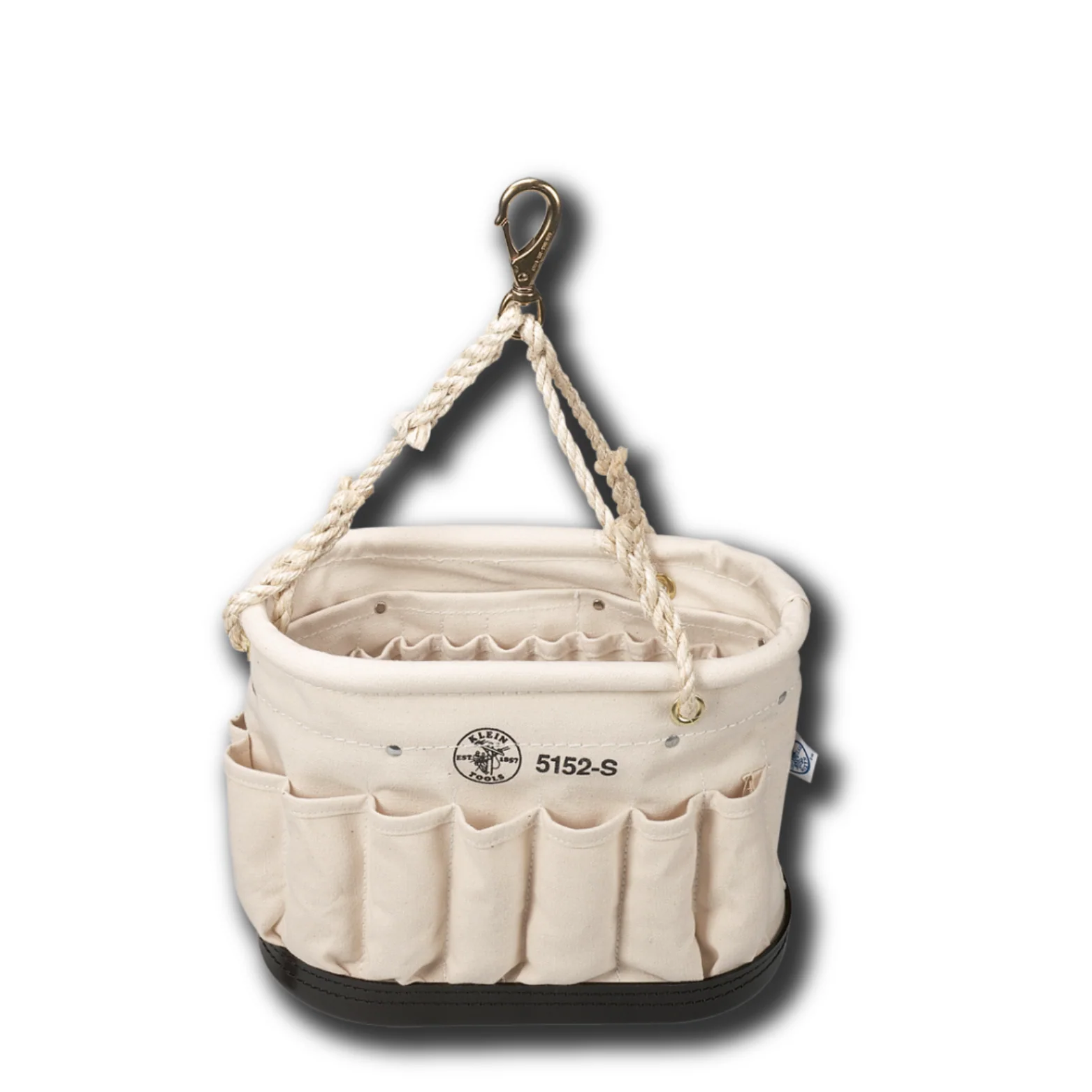 KLEIN TOOLS | Canvas Bucket, 41-Pocket Oval Bucket with Swivel Snap | #5152S