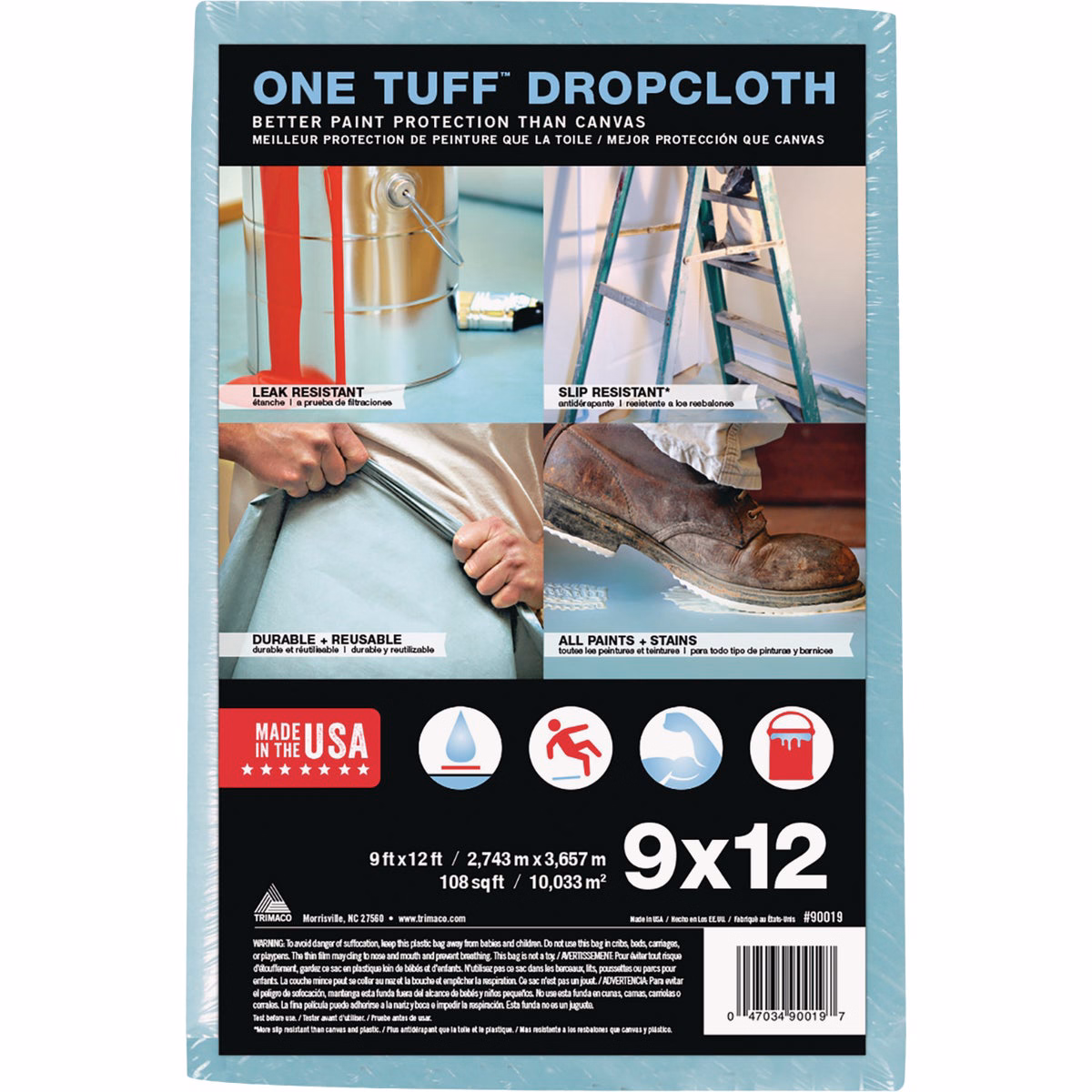 Trimaco One Tuff 9 Ft. x 12 Ft. Professional Grade Drop Cloth