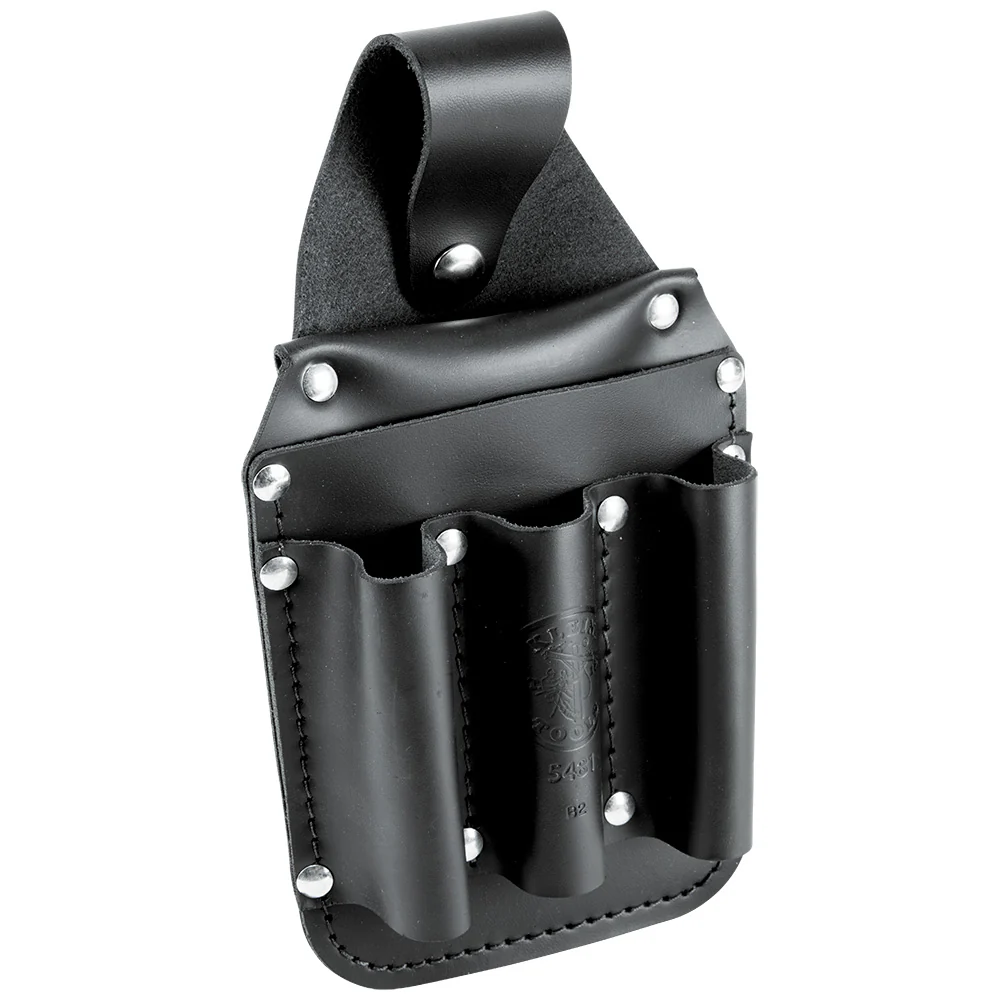 KLEIN TOOLS | Tool Pouch, Leather Pocket Tool Organizer, 6-Pockets, 5.75×2.5×10-Inch | #5481