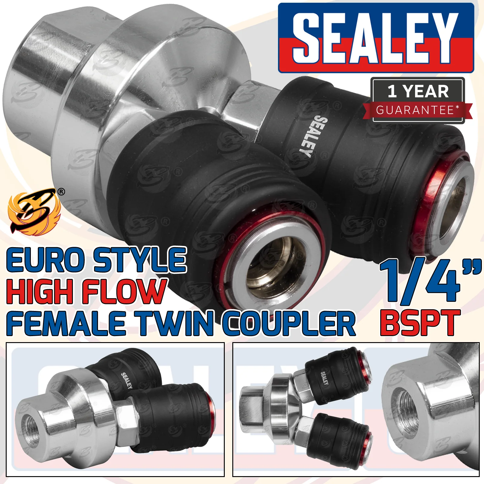 Sealey High Flow Twin Coupling Body Female 1/4″Bs Point ( ACH55 )