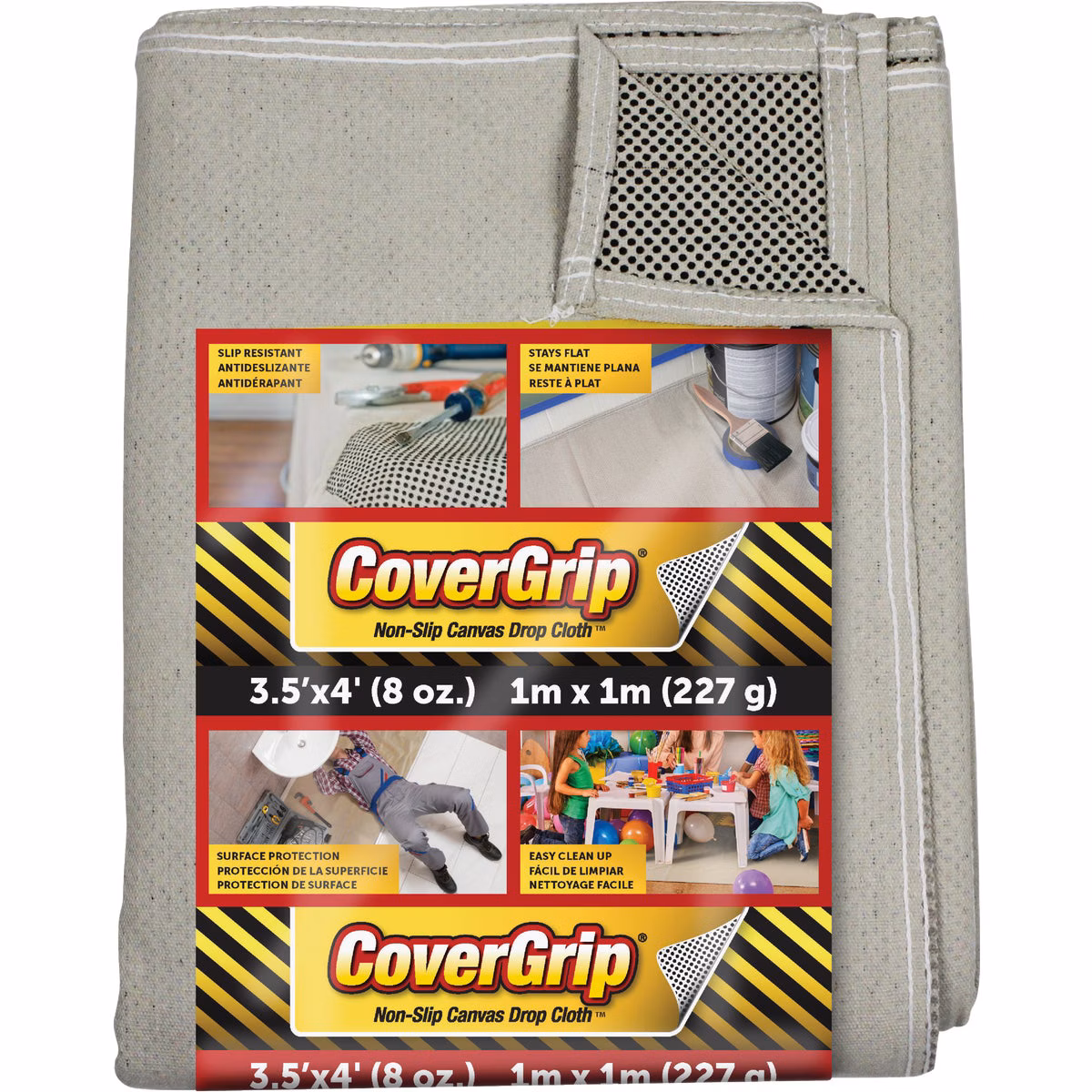 CoverGrip 3.5 Ft. x 4 Ft. 8 Oz. Non-Slip Safety Drop Cloth