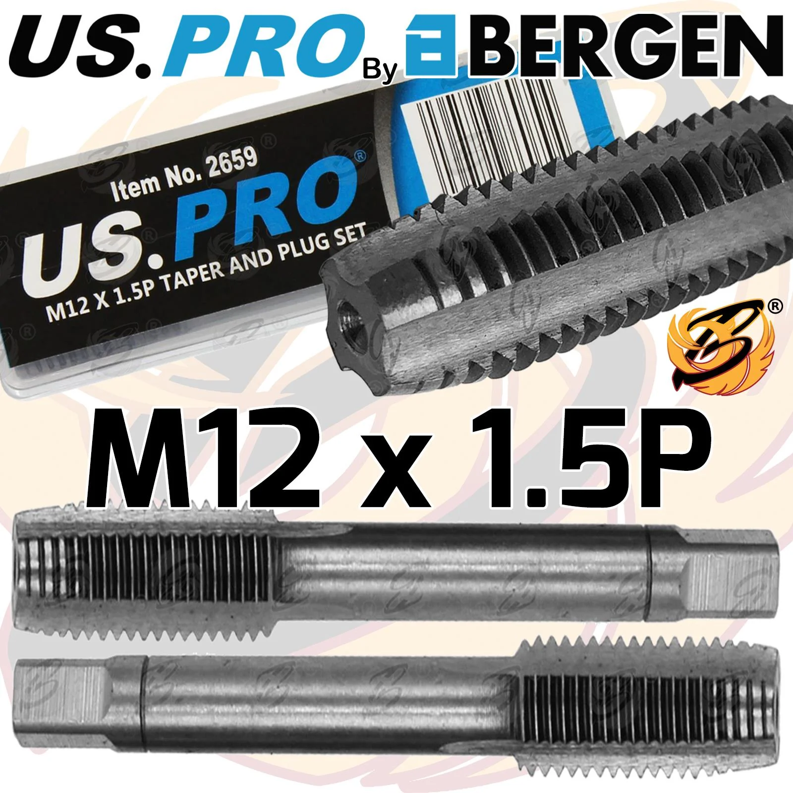 US Pro M12 x 1.5P Taper & Plug Set  2659