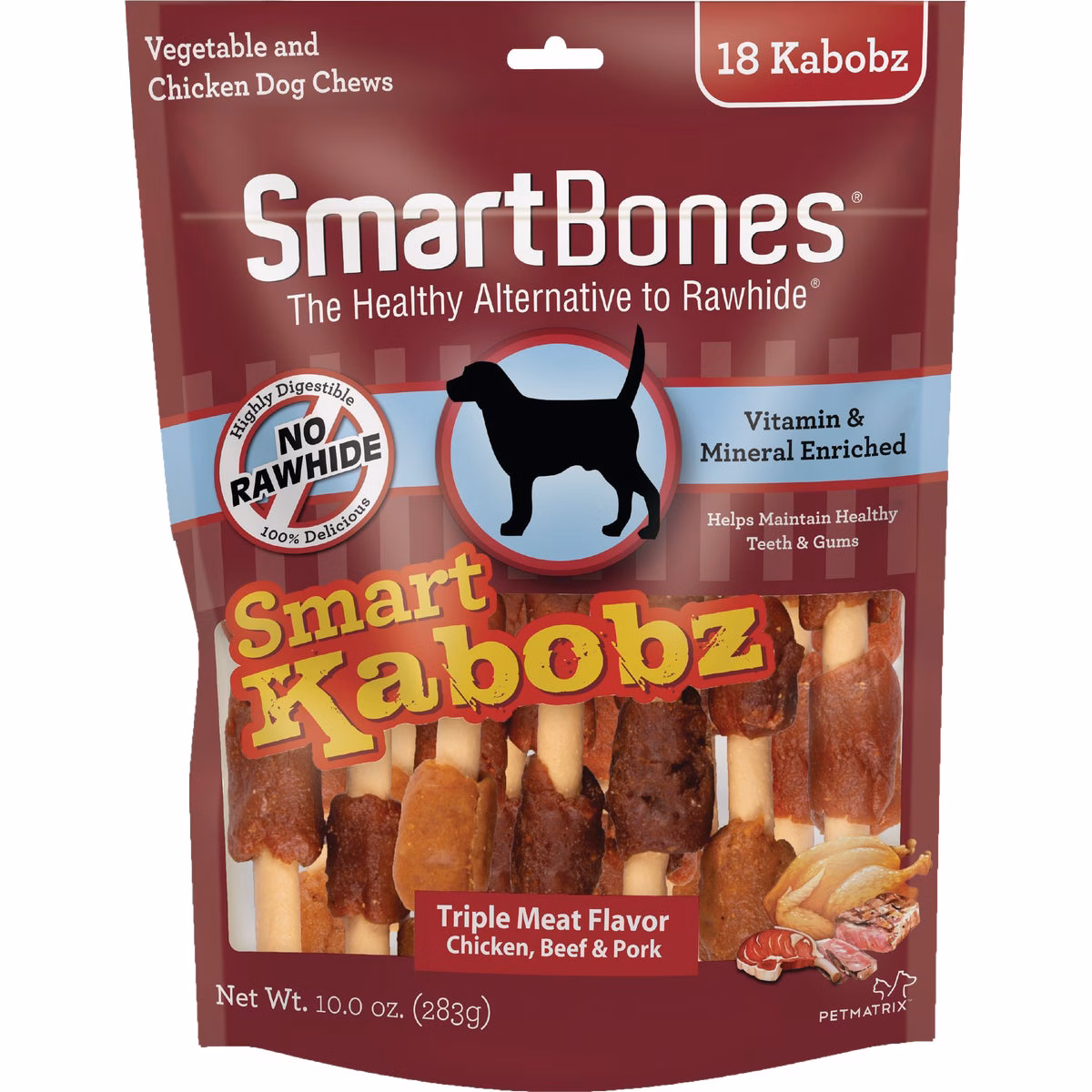 SmartBone Kabobz Chicken, Beef, & Pork Chew Bone (18-Pack)