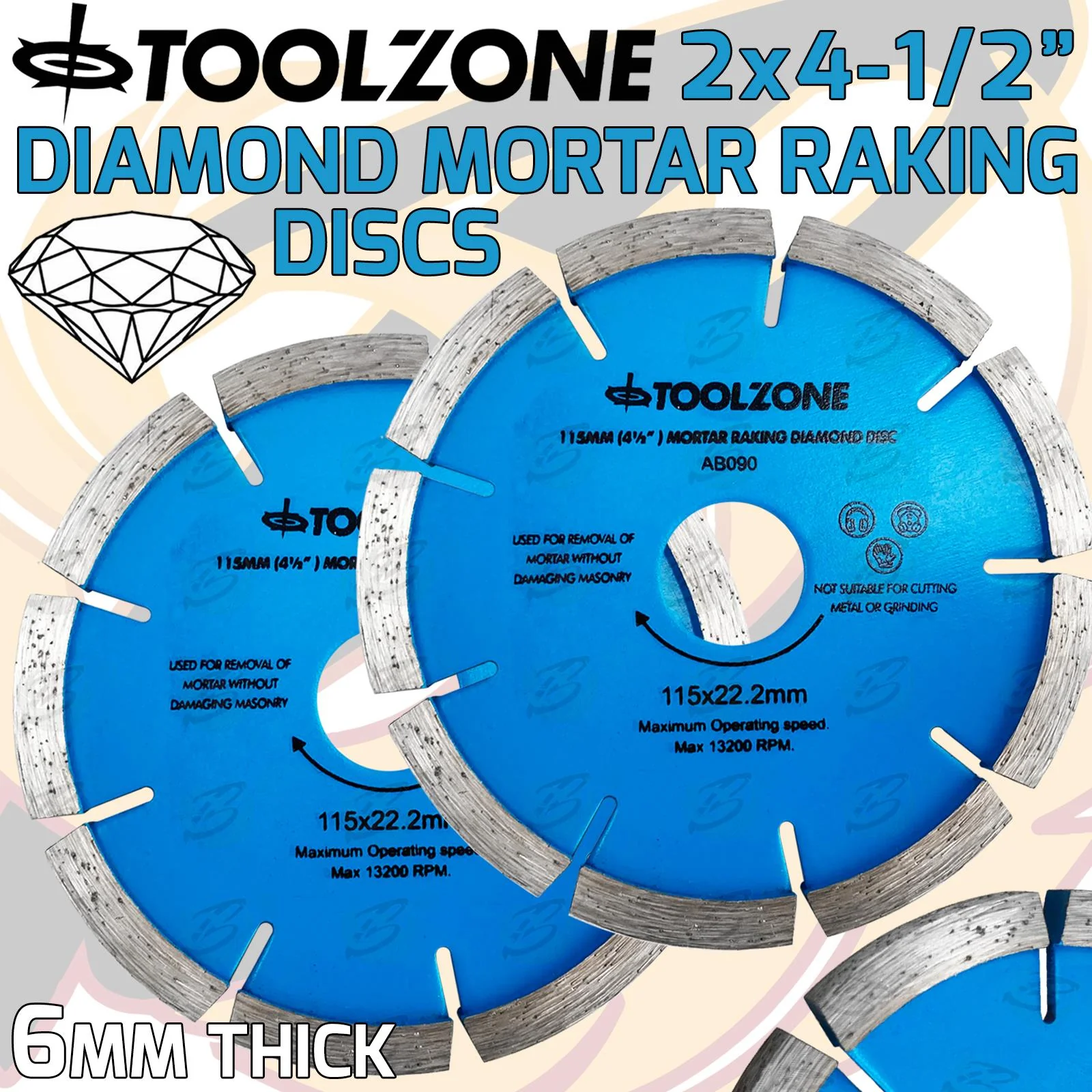 TOOLZONE 4.5″ ( 115MM ) MORTAR RAKING DISC ( x 2 )