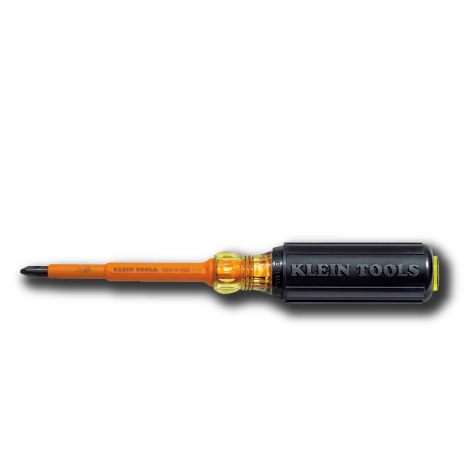 KLEIN TOOLS | Insulated Screwdriver, #2 Phillips, 4-Inch Round Shank | #603-4-INS