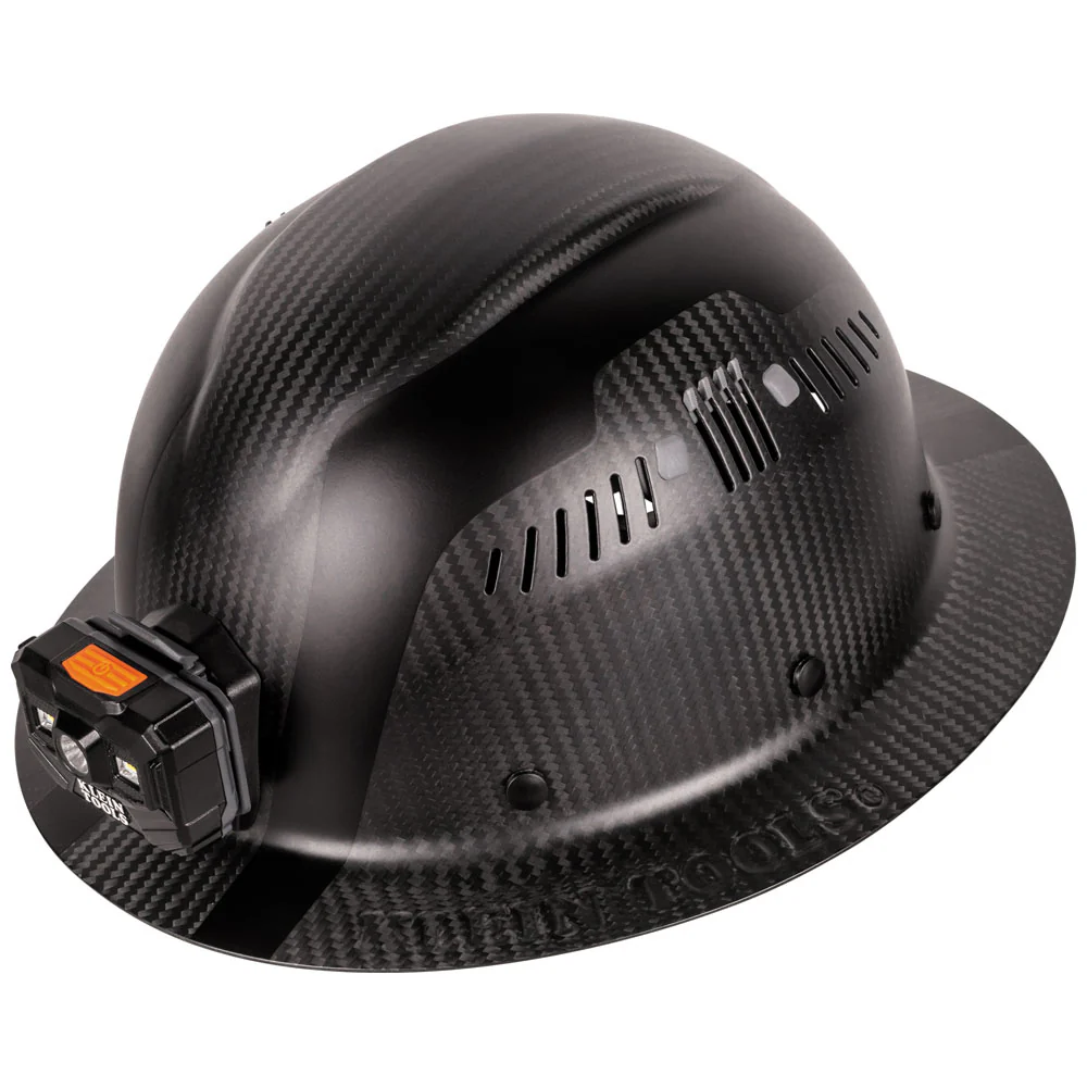 KLEIN TOOLS | Carbon Fiber Full Brim Hard Hat with Headlamp, Titan | #60512