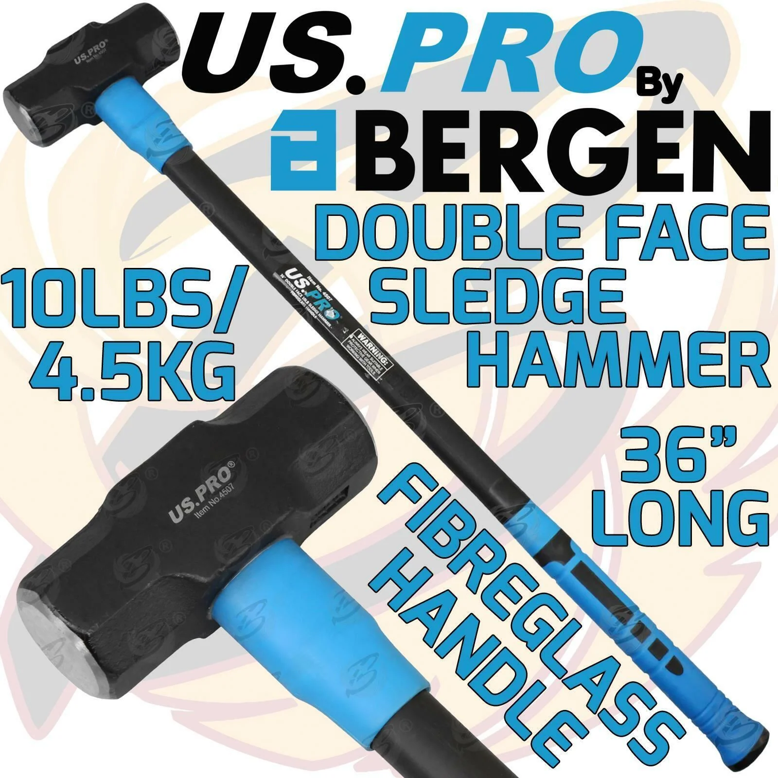 US Pro 4.5Kg 36″ Long Fibreglass Sledge Hammer  4507