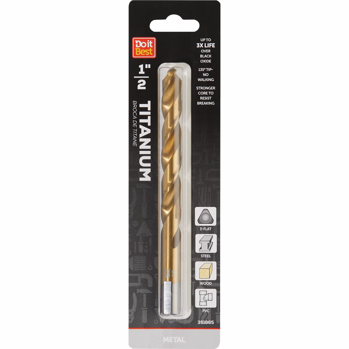 Do it Best 1/2 In. Titanium Drill Bit
