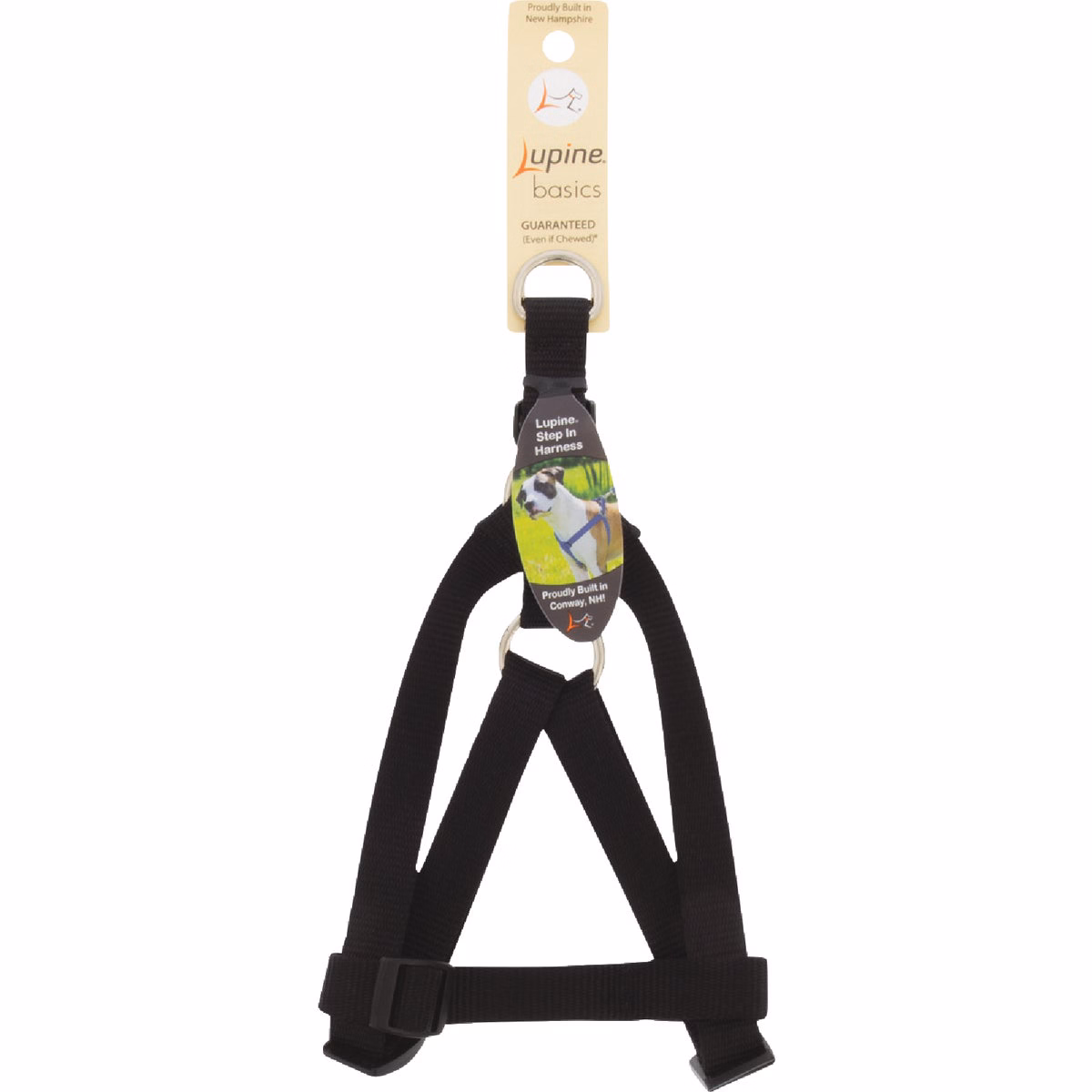 Lupine 3/4 In. Traditional Solid Red 15 to 21 In.Traditional Solid Black Step-In Dog Harness