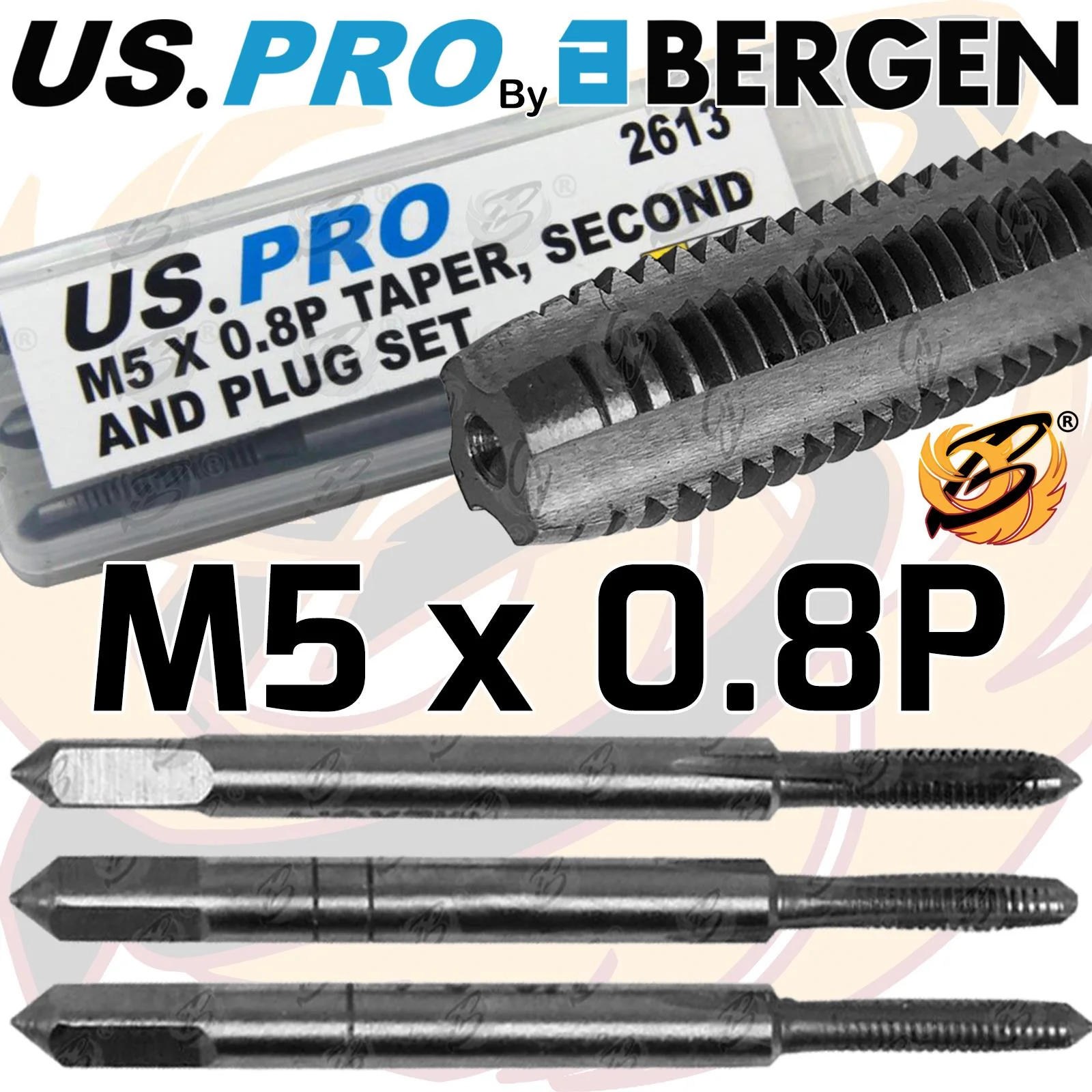 US Pro M5 x 0.8P Taper, Second & Plug Set  2613
