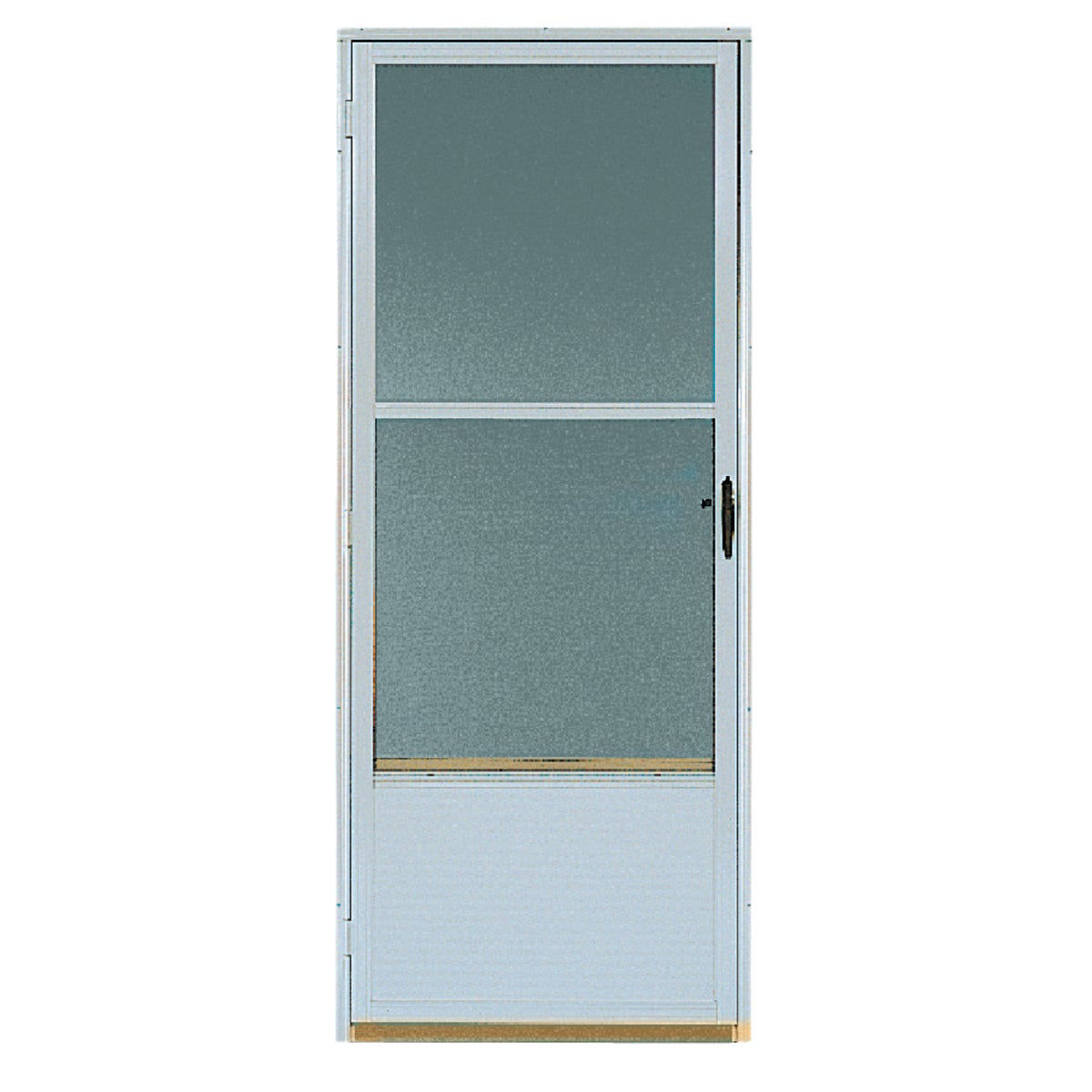 Croft Continental Style 32 In. W x 80 In. H x 1-1/4 In. Thick White Self-Storing Aluminum Storm Door