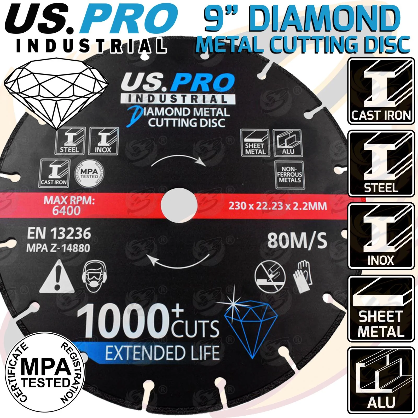 US Pro 9″ ( 230mm ) Diamond Cutting Disc  9145