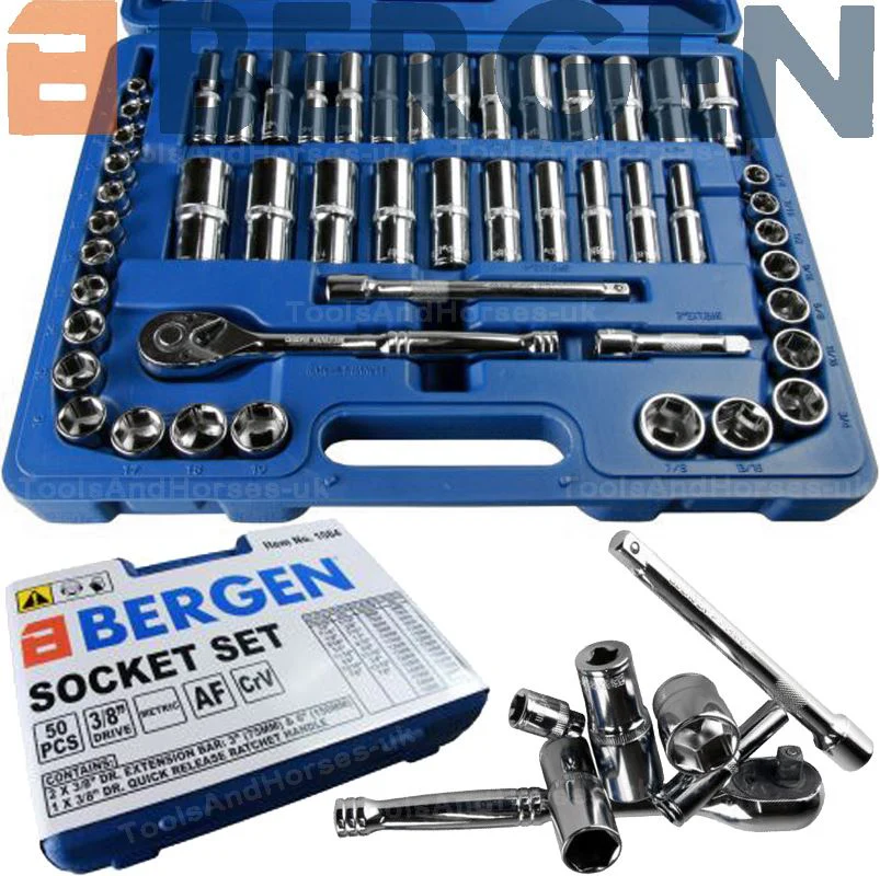 US Pro 50 Piece 3/8″ Drive Metric & Af Socket Set 6mm – 19mm  1370