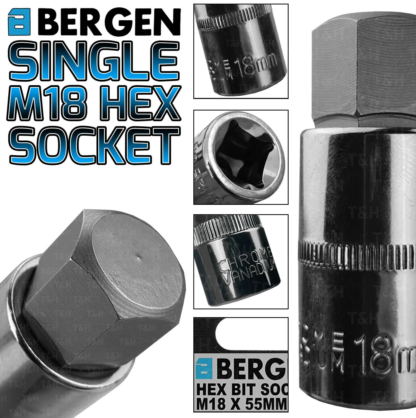 US PRO H18 1/2″ DRIVE 55MM LONG HEX BIT SOCKET ( SINGLE )