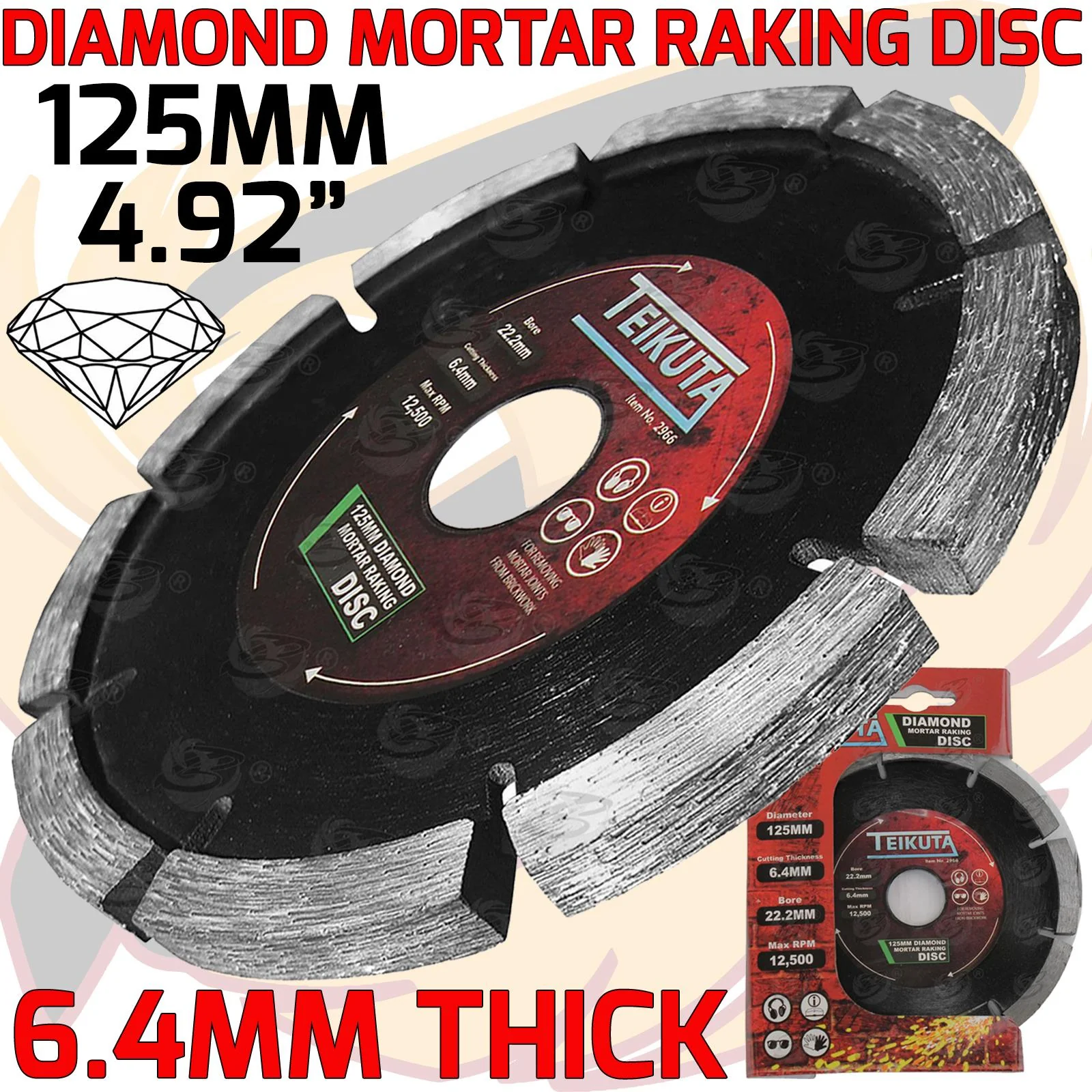 Teikuta 4.9″ ( 125mm ) Mortar Raking Disc ( x 1 )  2966