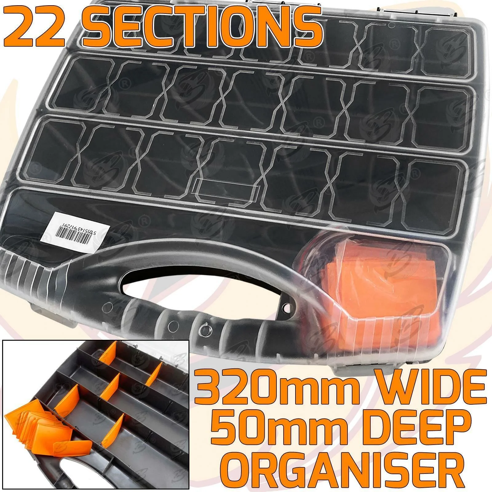 Toolzone Diy Organiser 22 Compartments ( 320mm Wide ) ( TB090 )