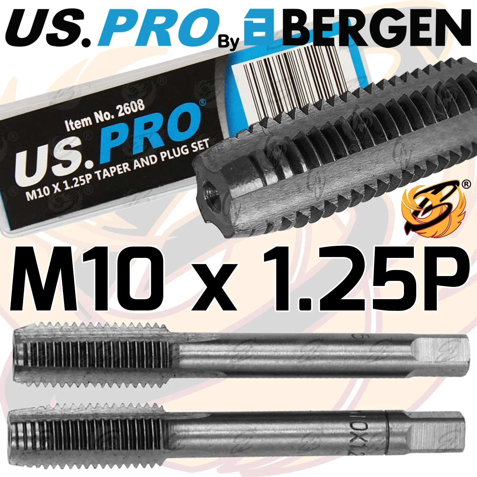 US Pro M10 x 1.25P Taper & Plug Set  2608