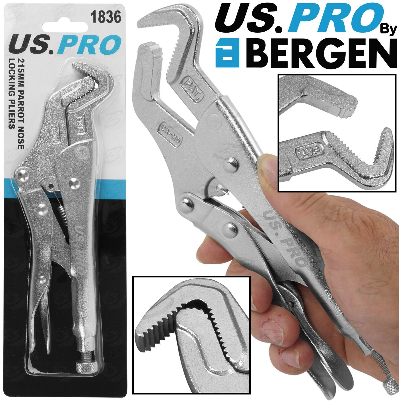 US Pro 215mm ( 8.5″ ) Parrot Nose Locking Pliers  1836 ( RE )