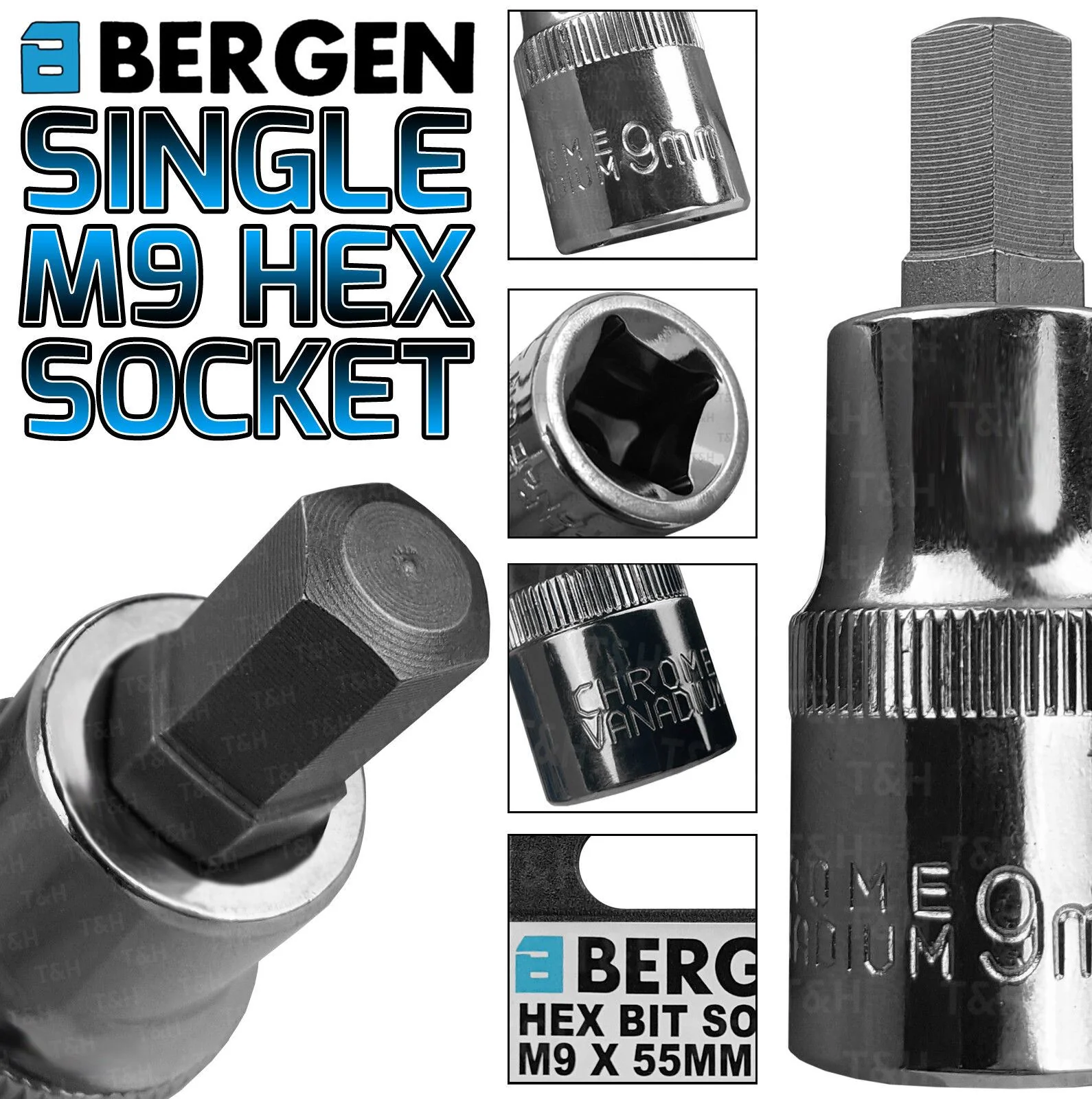 US Pro H9 1/2″ Drive 55mm Long Hex Bit Socket ( Single )  3356