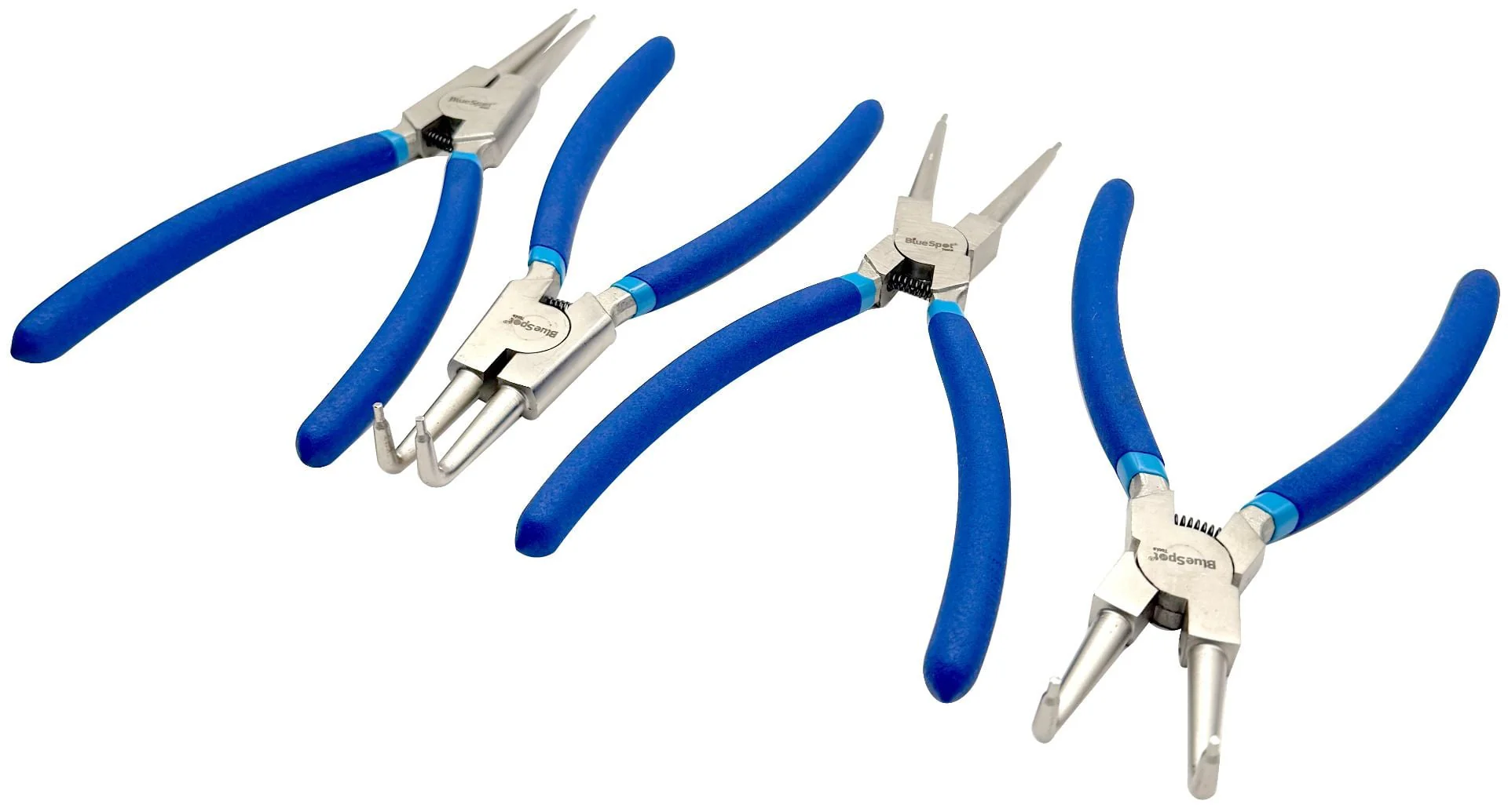 BlueSpot 4 Piece 225mm (9″) Circlip Plier Set With A Manufacturers LifeTime Guarantee 08707