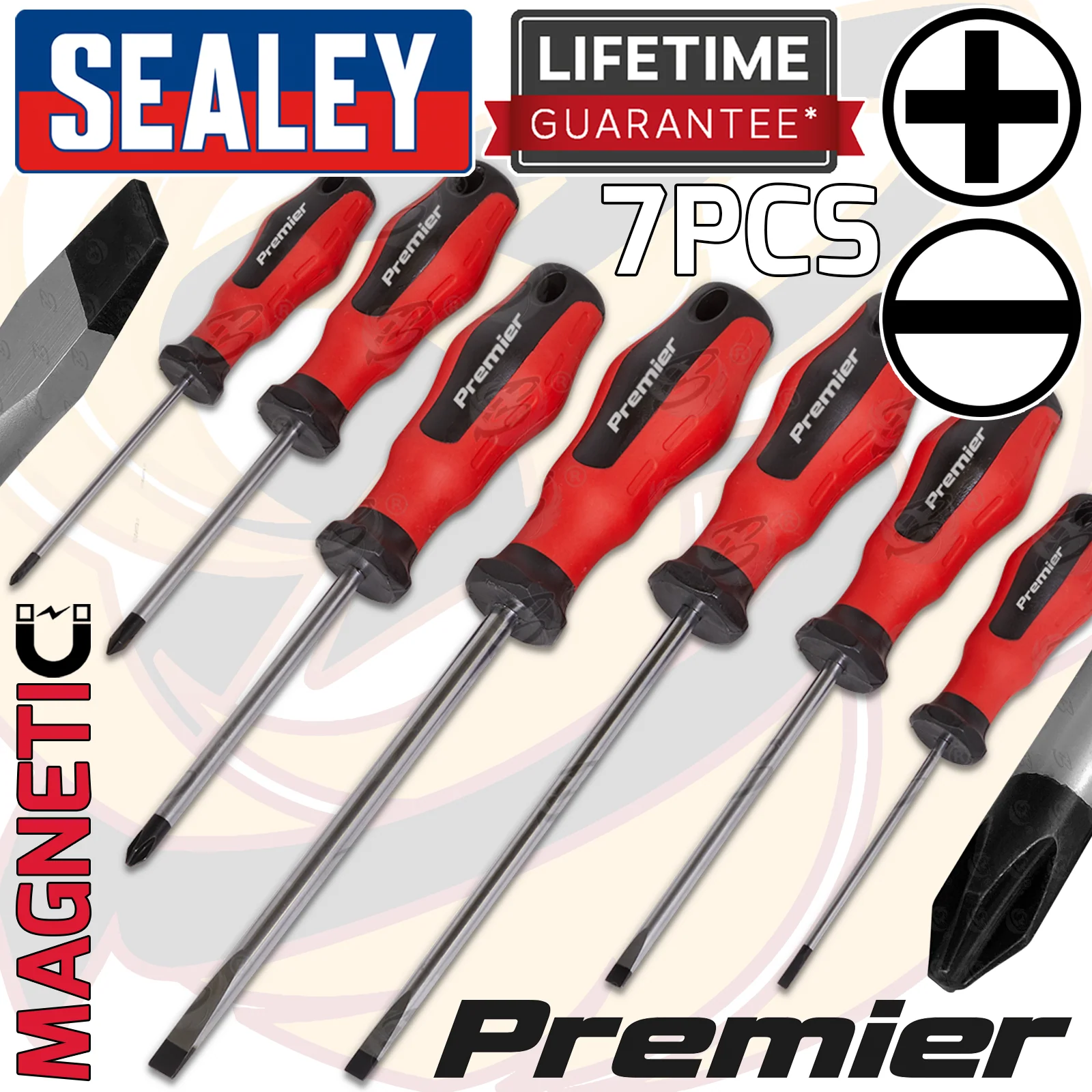 Sealey 7 Piece Magnetic Screwdriver Set ( Slotted – PHillips ) ( AK4330 )