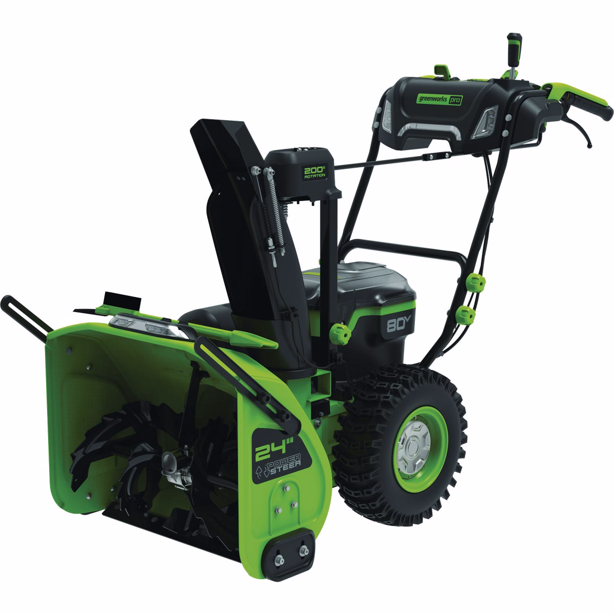 Greenworks 80V 24 In. Dual Stage Cordless Snow Thrower Kit with (2) 4.0 Ah Batteries & Charger