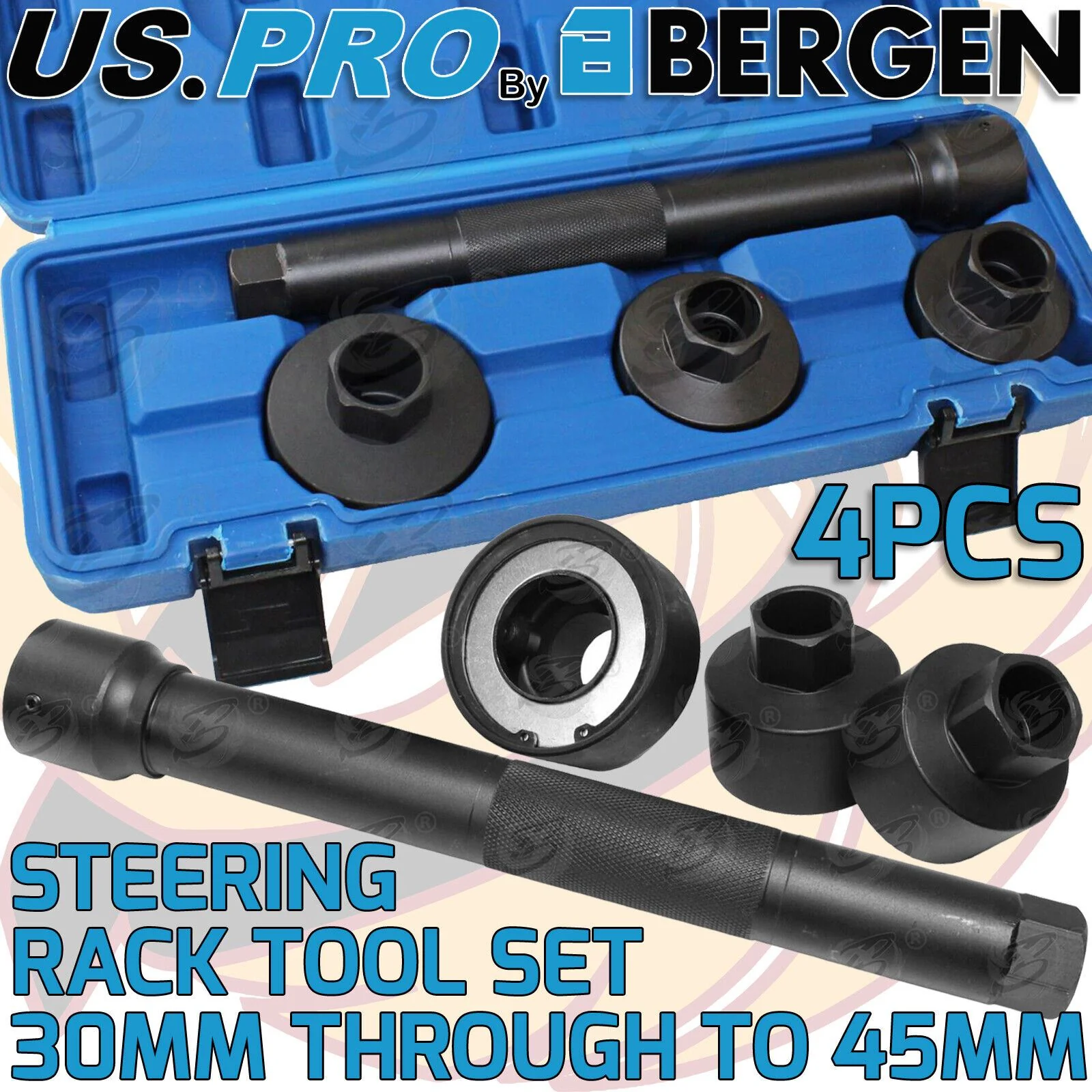 US Pro 4 Piece 30mm – 45mm Steering Rack Knuckle Tool  6264