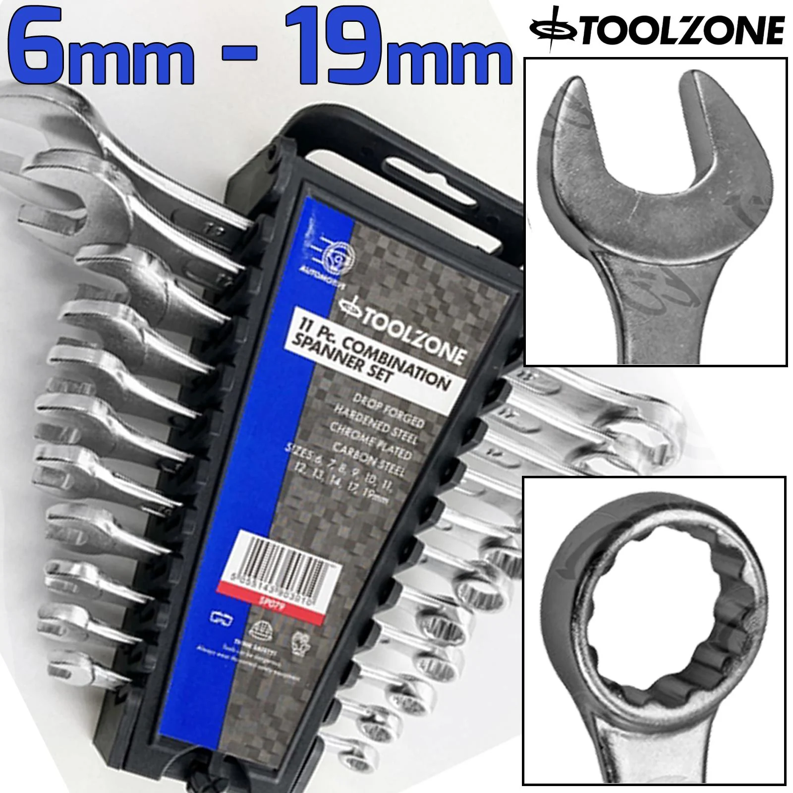Toolzone 11 Piece Combination Spanner Set 6mm – 19mm ( SP079 )