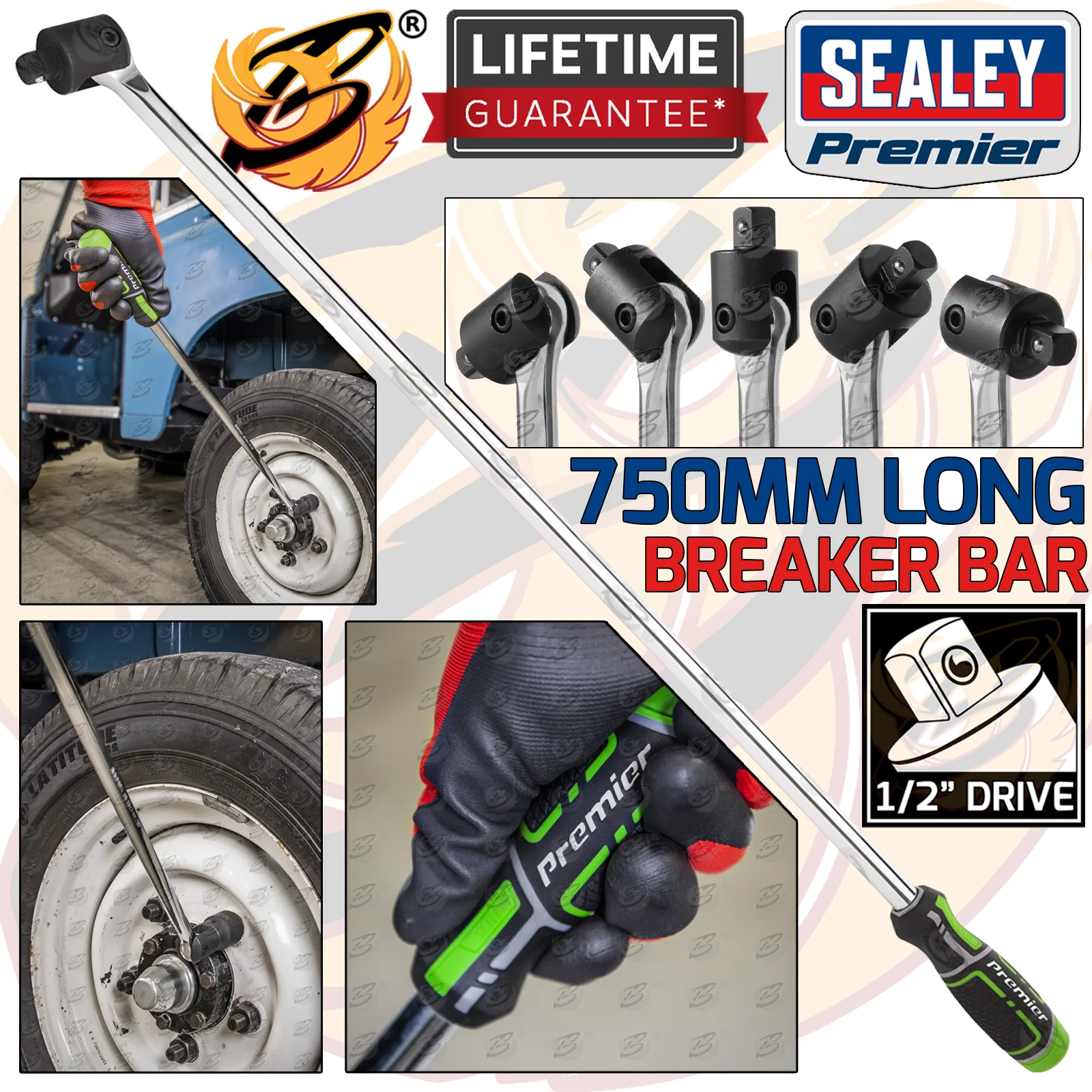 Sealey Breaker Bar 1/2″Sq Drive 750mm – Hi-Vis ( AK7307HV )