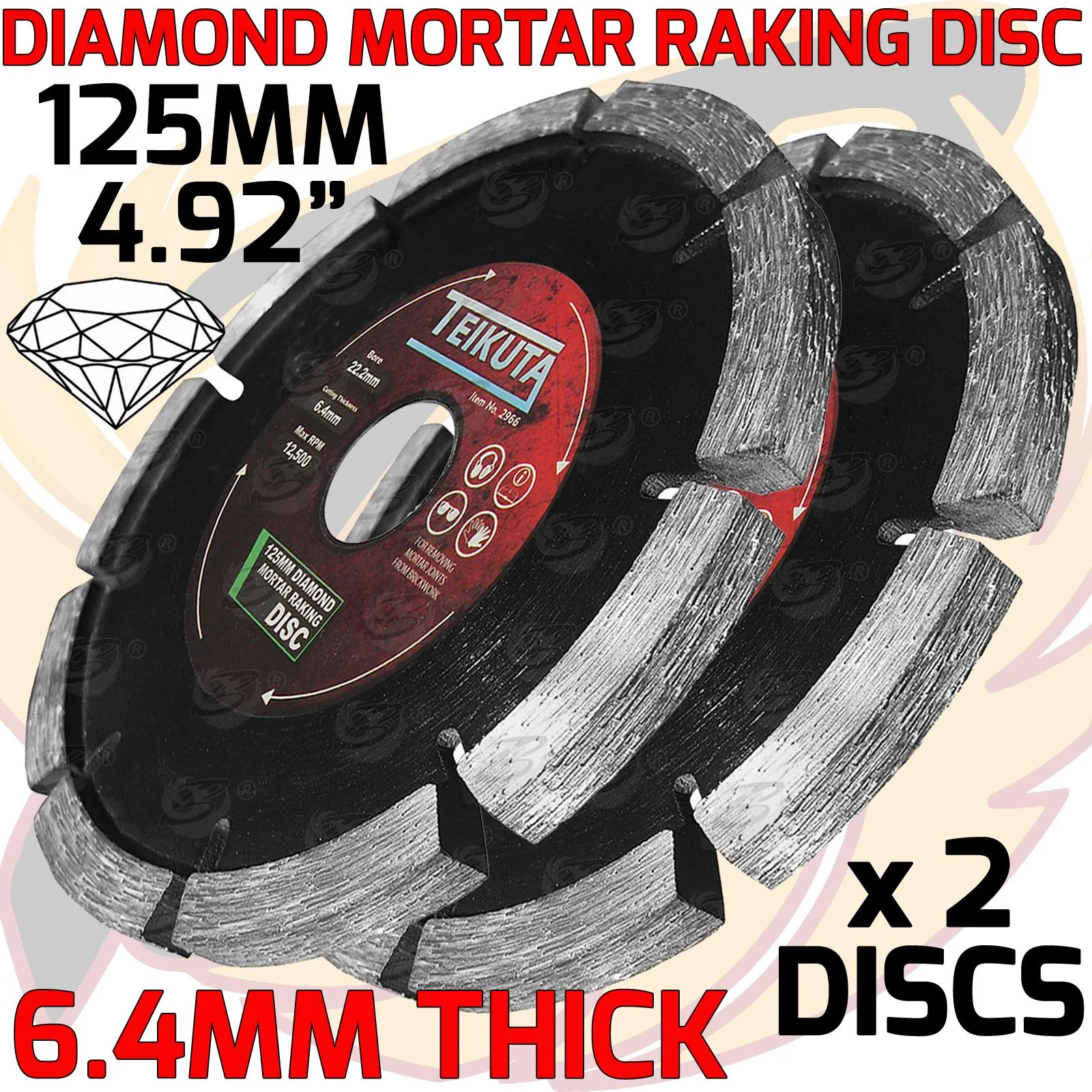 Teikuta 4.9″ ( 125mm ) Mortar Raking Disc ( x 2 )  2966 ( x 2 )