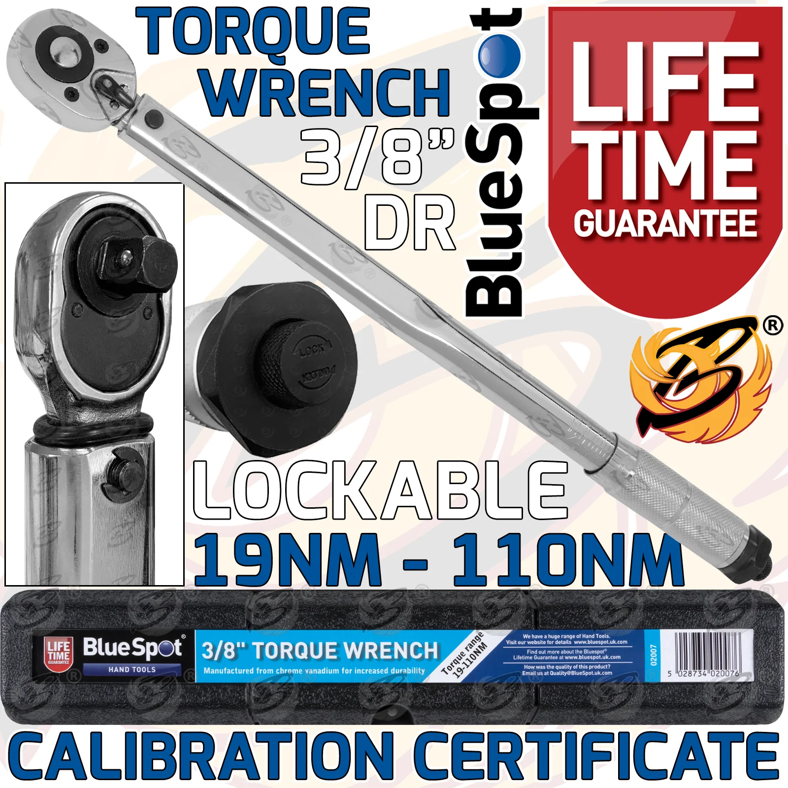 BlueSpot 3/8″ Drive Calibrated Torque Wrench 19Nm – 110Nm ( 02007 )