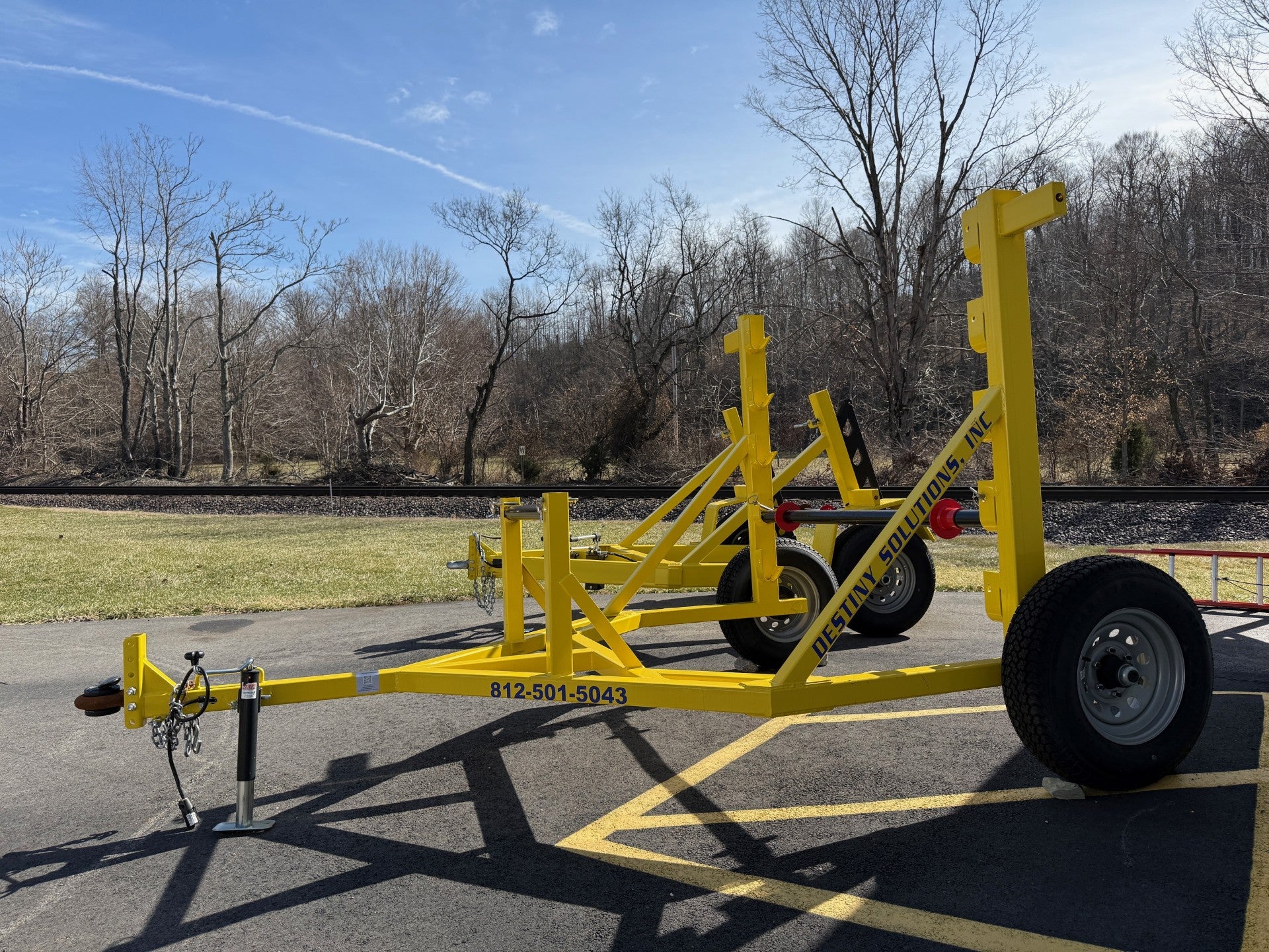 DESTINY SOLUTIONS |  Heavy Duty Manual-Adjustable Height Reel Trailer – 5,200 lb Capacity with Extra Spool Bar | #RTM-5200K-S - Image 2