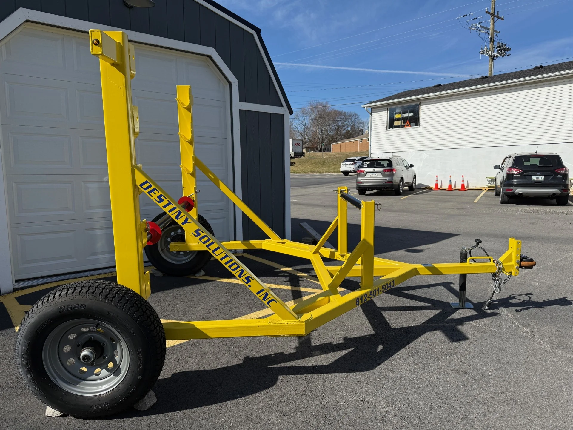 DESTINY SOLUTIONS |  Heavy Duty Manual-Adjustable Height Reel Trailer – 5,200 lb Capacity with Extra Spool Bar | #RTM-5200K-S - Image 3