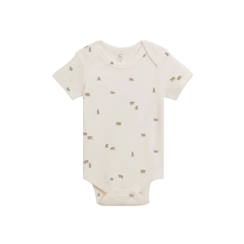 Colored Organics Afton Bodysuit- Bear/Truffle + Thyme