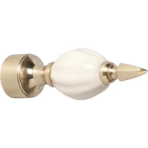 Tradco White Porcelain Curtain Finial