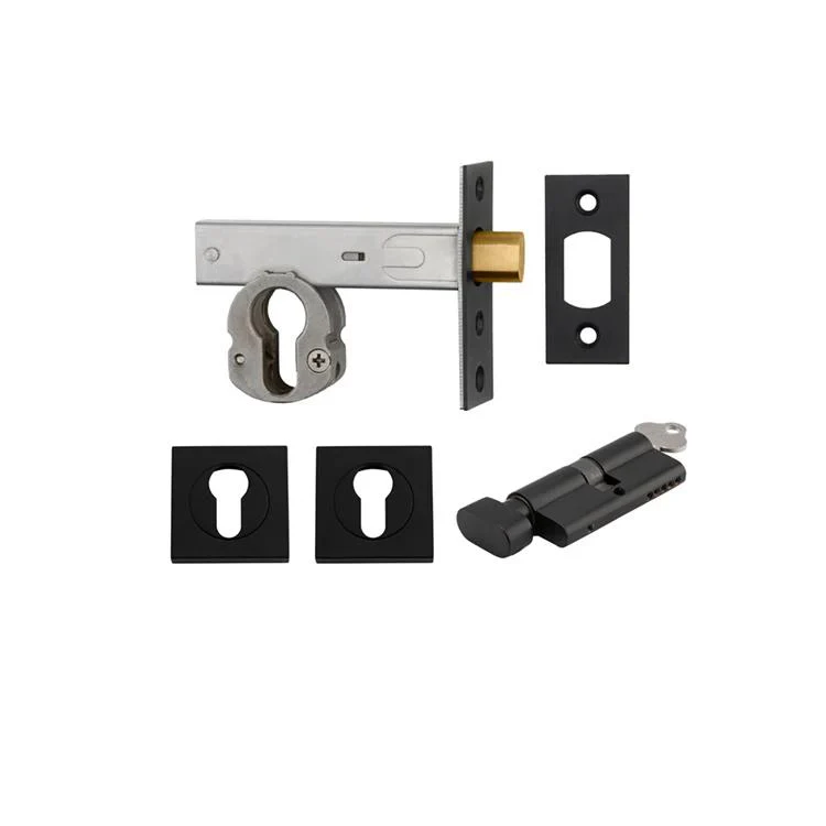 Iver Euro Mortice Deadbolt Kit: 60mm Backset with Square Euro Escutcheon Key/Thumb