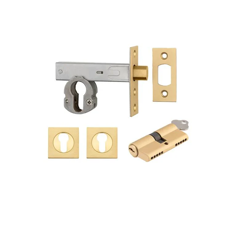 Iver Euro Mortice Deadbolt Kit: 60mm Backset with Square Euro Escutcheon Key/Key