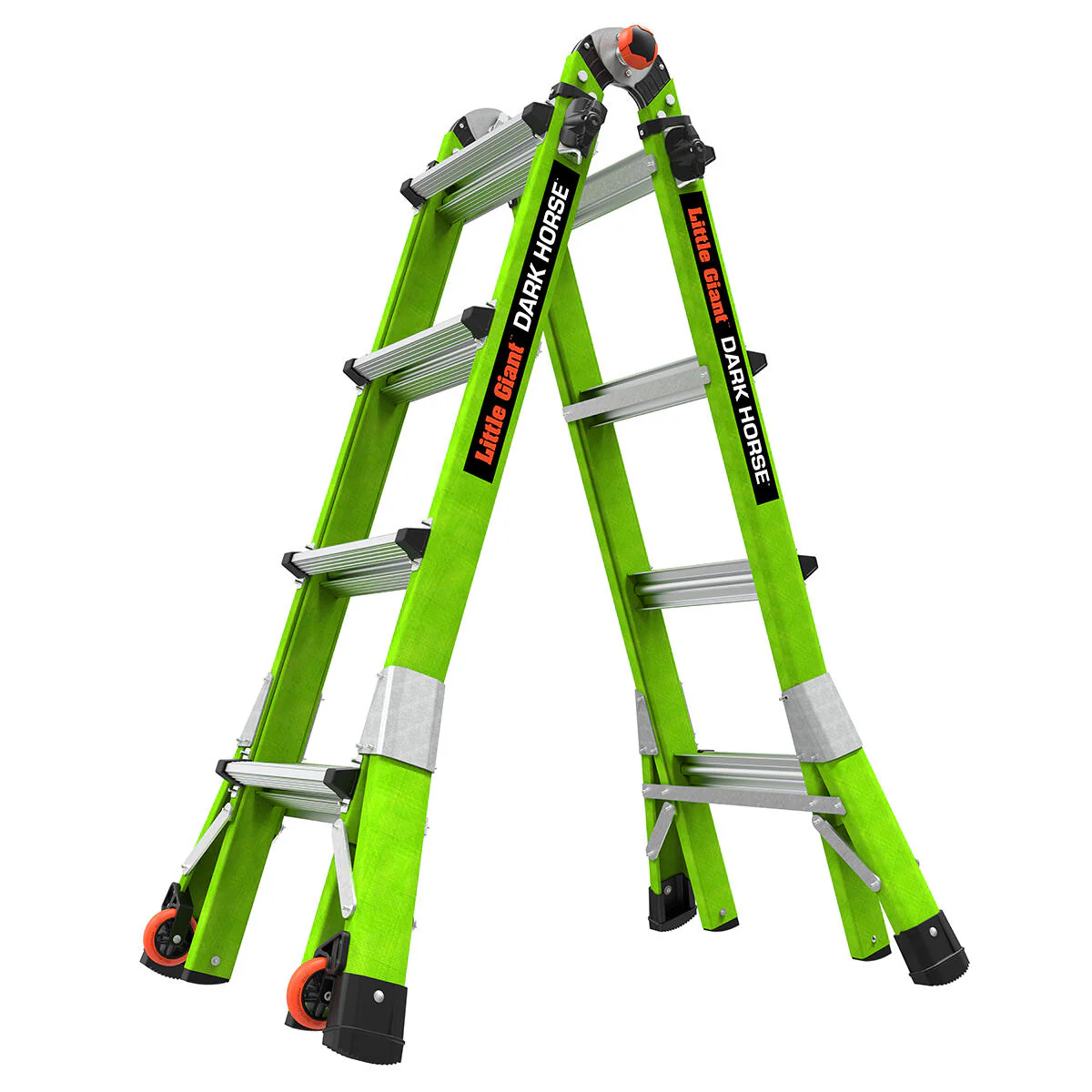 LITTLE GIANT LADDER | Dark Horse 2.0 Fiberglass Articulated Ladder, Type IA, 300lb Load Capacity, Model 17 | #16117-001