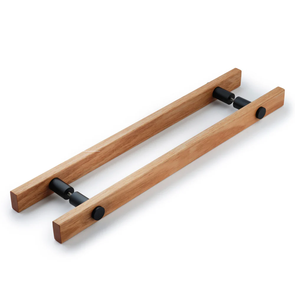 Castella Lenah Hydrowood Tasmanian Oak Entrance Pull Handle: Back to Back – Visible Face Cap