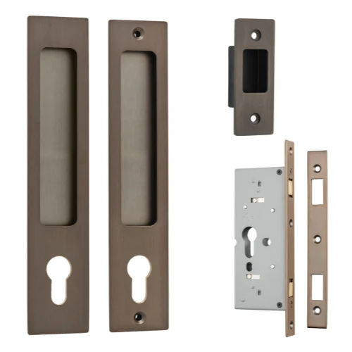 Iver Rectangular Sliding Door Pull Entrance Kit with High Security Lock