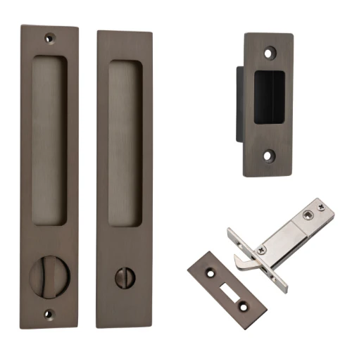 Iver Rectangular Sliding Door Pull Privacy Kit with Privacy Kit