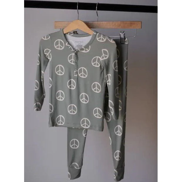 Forever French Bamboo Two Piece Pajamas Peace