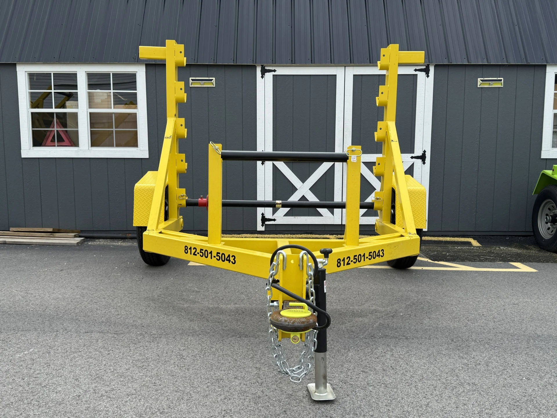 DESTINY SOLUTIONS | Heavy Duty Manual-Adjustable Height Reel Trailer – 7,000 lb Capacity with Fenders, Brakes, and Extra Spool Bar | #RTM-7KFB-S