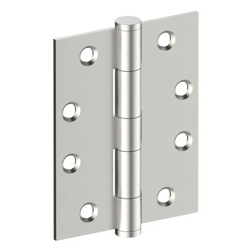 Hinge 100mm x 75mm x 2.5mm, Stainless Steel, Button Tipped, Fixed Pin (w/timber and metal thread Screws)