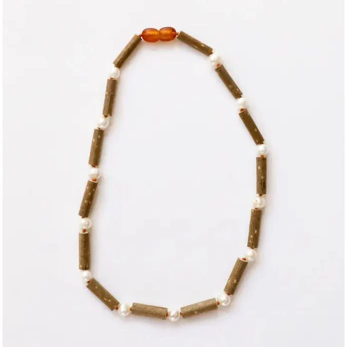 Canyonleaf Kids Natural Hazelwood + Pearl – Beaded Necklace