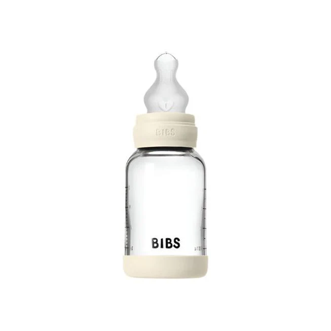 BIBS Baby 4oz Silicone Glass Bottle with Bumper