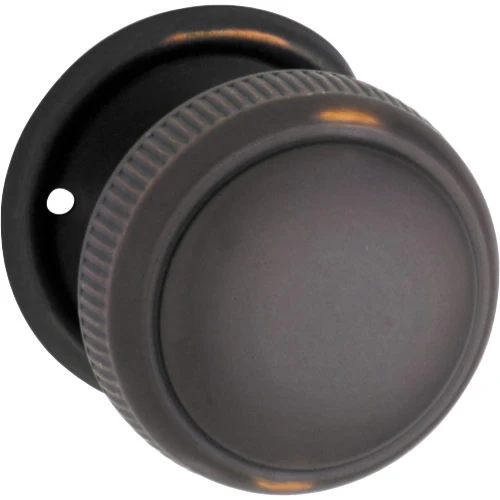 Tradco Milled Edged Mortice Knob on Round Rose (Pair) – Large